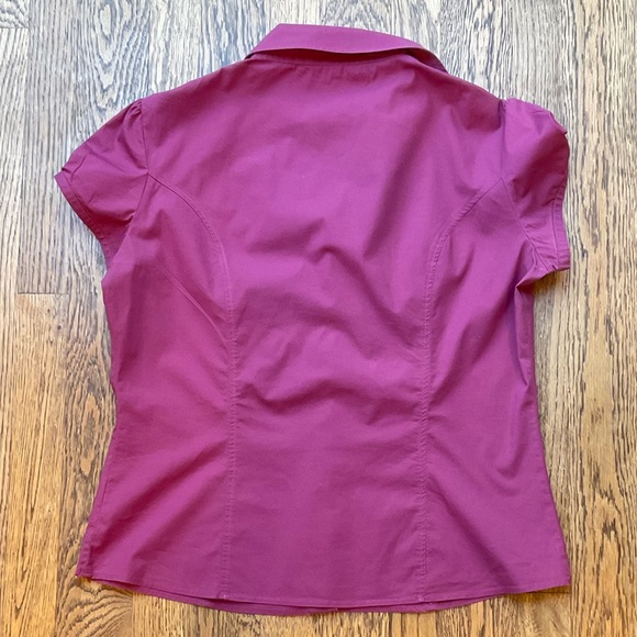 Fuchsia Rouched Button Down Top - Picture 6 of 12